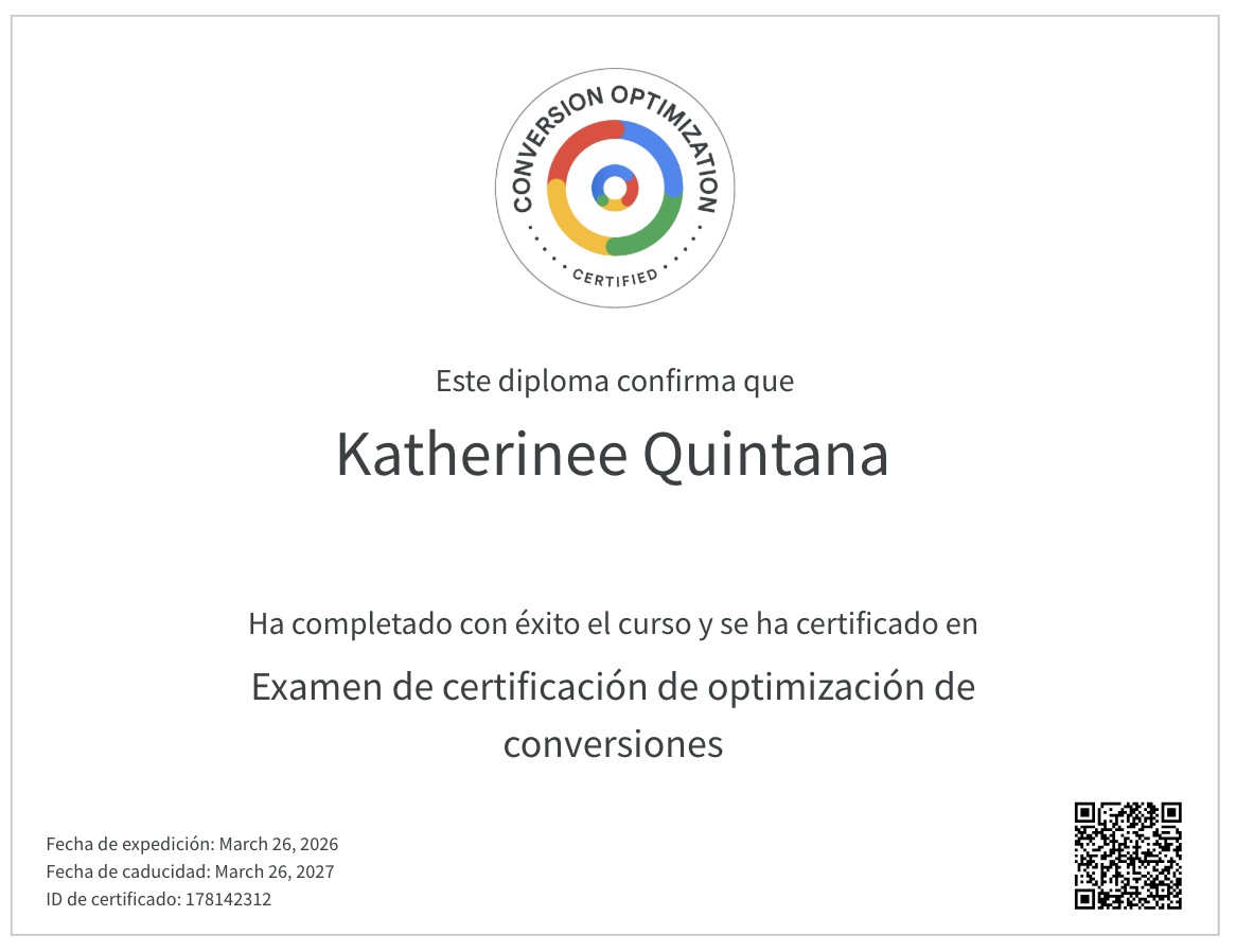 Certificación de optimización de conversiones